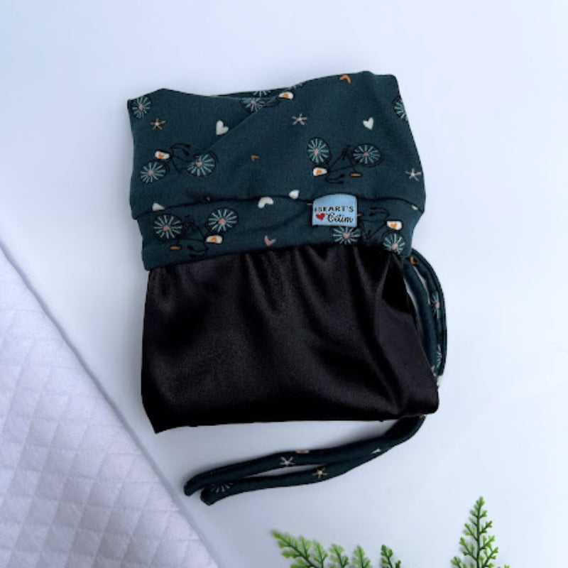 Touca Nero Forrada em Cetim Premium Comfort  AntiFrizz Com Cordão Para Ajustar - Linha Deluxe